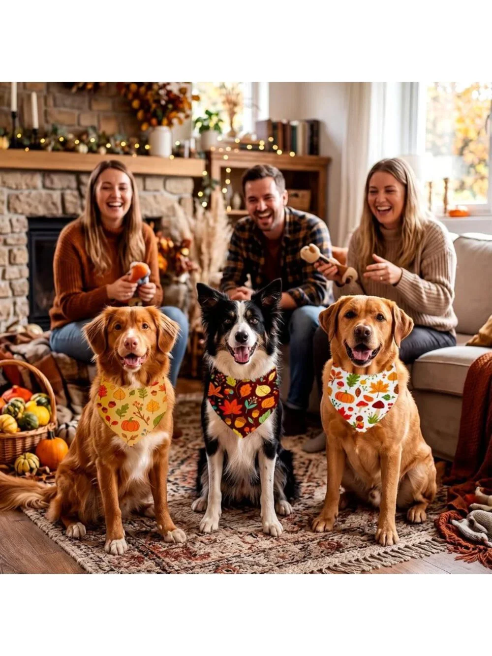 100 Pcs Fall Dog Bandanas for Thanksgiving & Autumn - Medium Size, Cute Designs